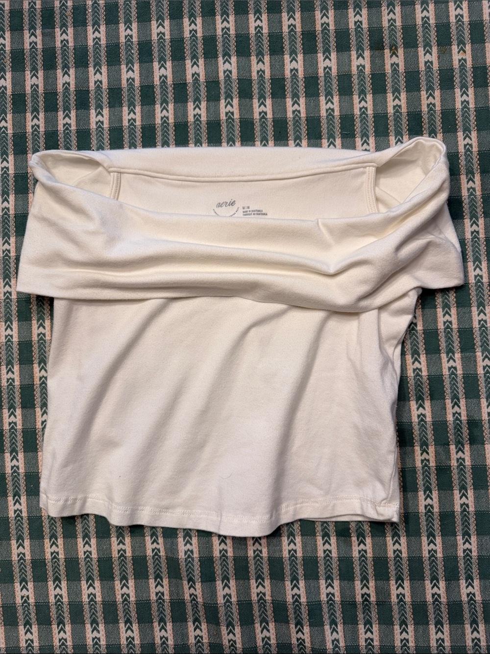 aerie White Off-Shoulder Crop Top